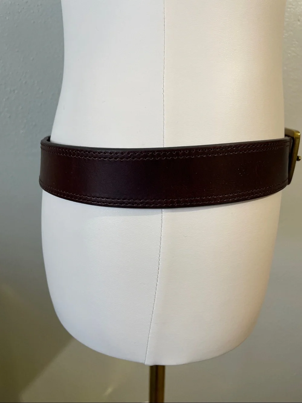 Chestnut Brown Leather Belt Heritage Workwear Sz 34 USA Utility Rugged Carhartt